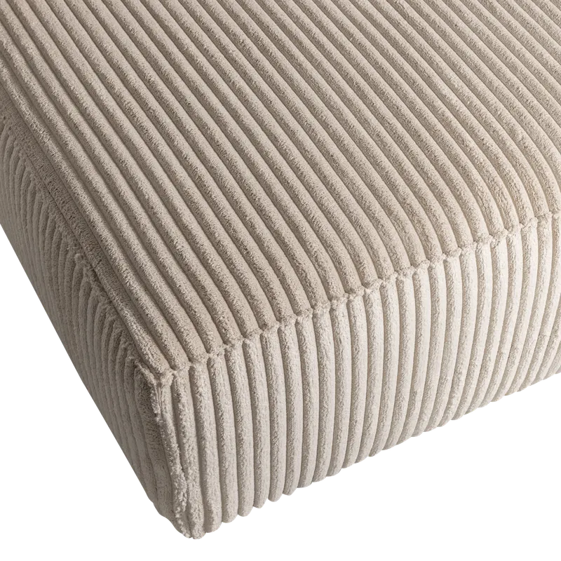 Bean Sofa mit Chaiselongue, Rippstoff Travertin, links, Detail, Ansicht 2