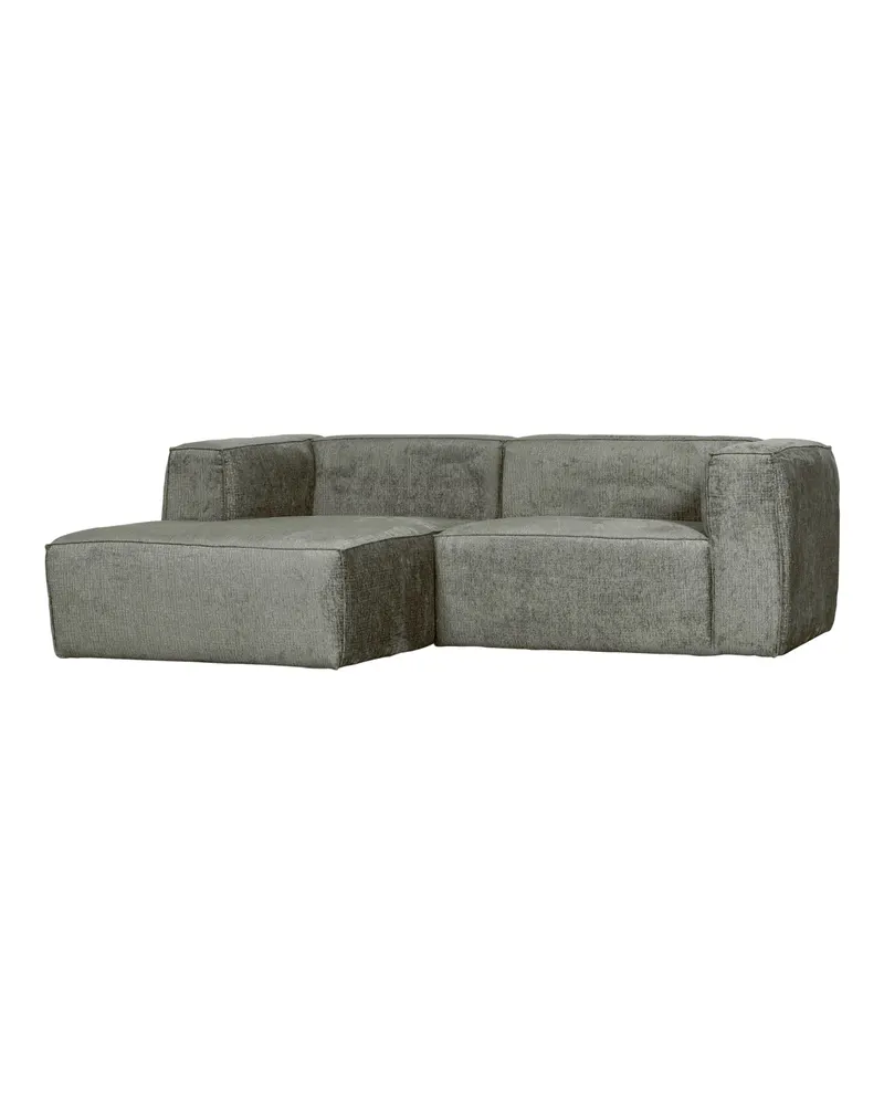 Bean Sofa mit Chaiselongue, Struktursamt Wasserpflanze, links