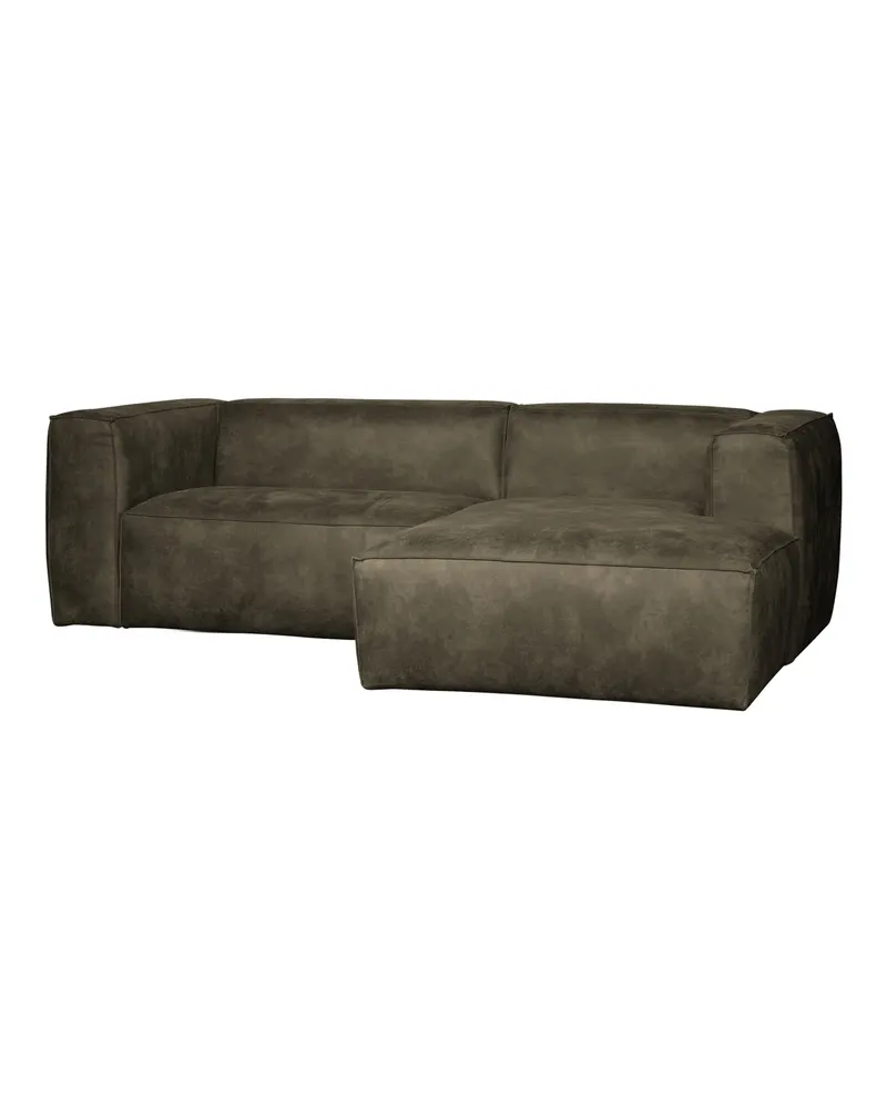 Bean Sofa mit Chaiselongue, Lederbezug Army, rechts