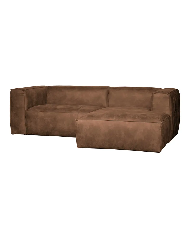 Bean Sofa mit Chaiselongue, Lederbezug Cognac, rechts