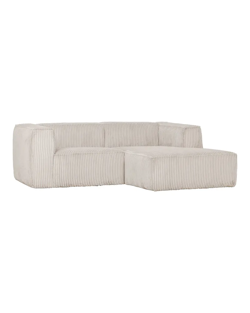 Bean Sofa mit Chaiselongue, Rippstoff Natur, rechts
