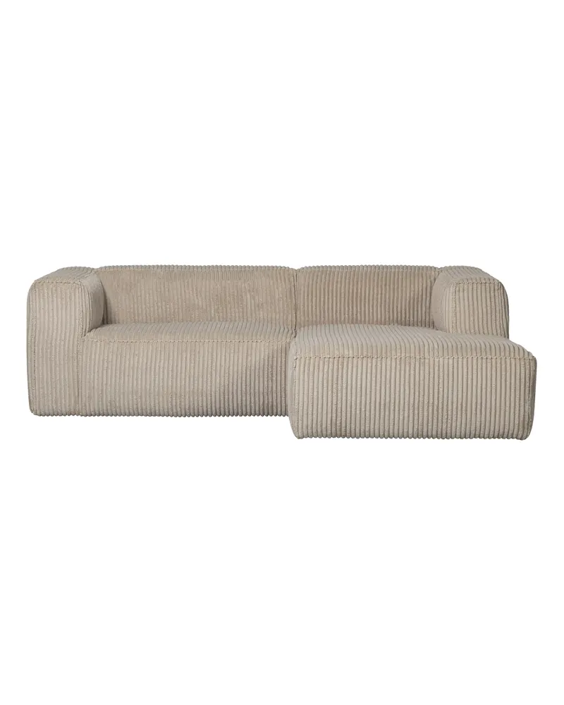 Bean Sofa mit Chaiselongue, Rippstoff Travertin, rechts, Ansicht 2