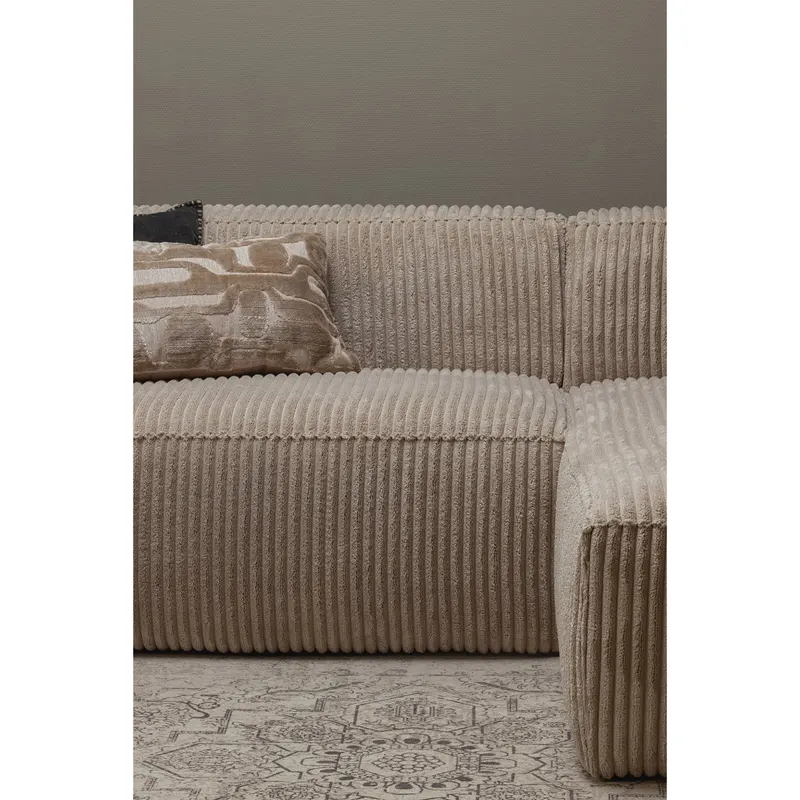 Bean Sofa mit Chaiselongue, Rippstoff Travertin, rechts, im Wohnraum, Ansicht 2