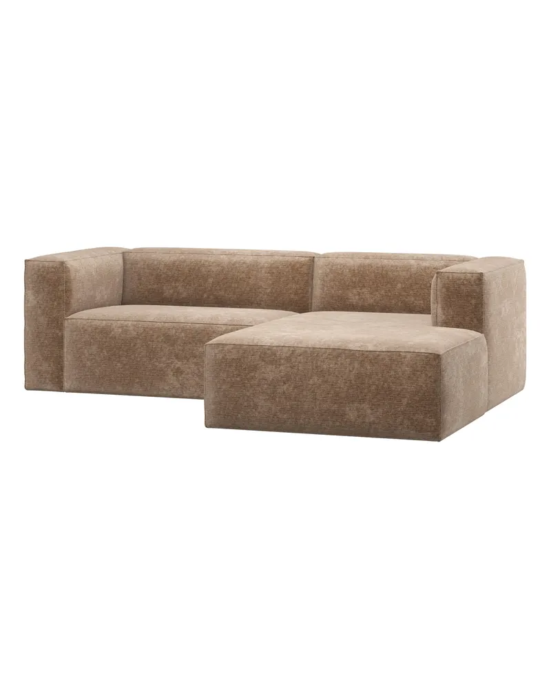 Bean Sofa mit Chaiselongue, Chenille-Samt Taupe, rechts