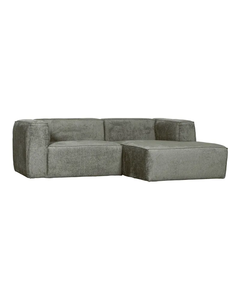Bean Sofa mit Chaiselongue, Struktursamt Wasserpflanze, rechts