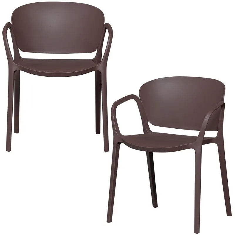 Bent Gartenstuhl aus Polypropylen, Lila/braun, im Wohnraum, Ansicht 3
