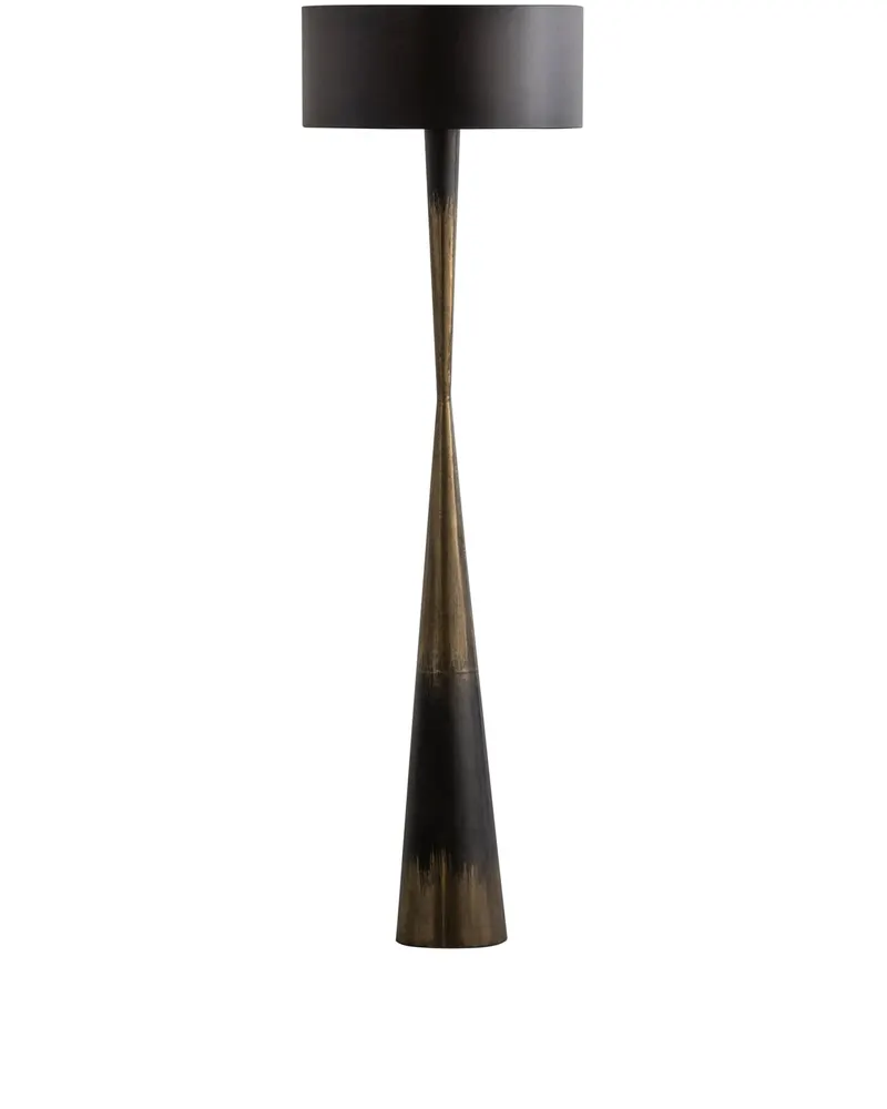 Blackout Stehlampe aus Metall in Schwarz/Messing