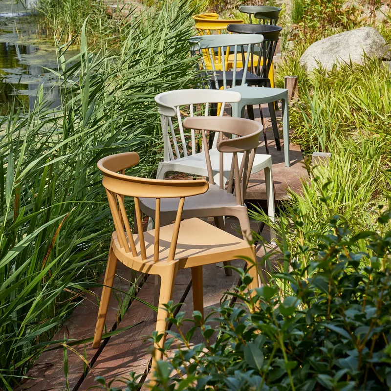 Bliss Gartenstuhl mit Sprossenlehne, Jadegrün, im Wohnraum, Ansicht 1