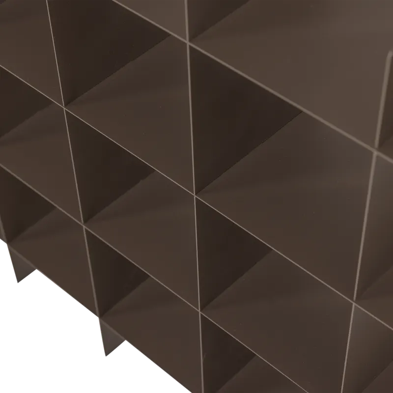 Brik Wandregal aus Metall, Mokkabraun, Detail