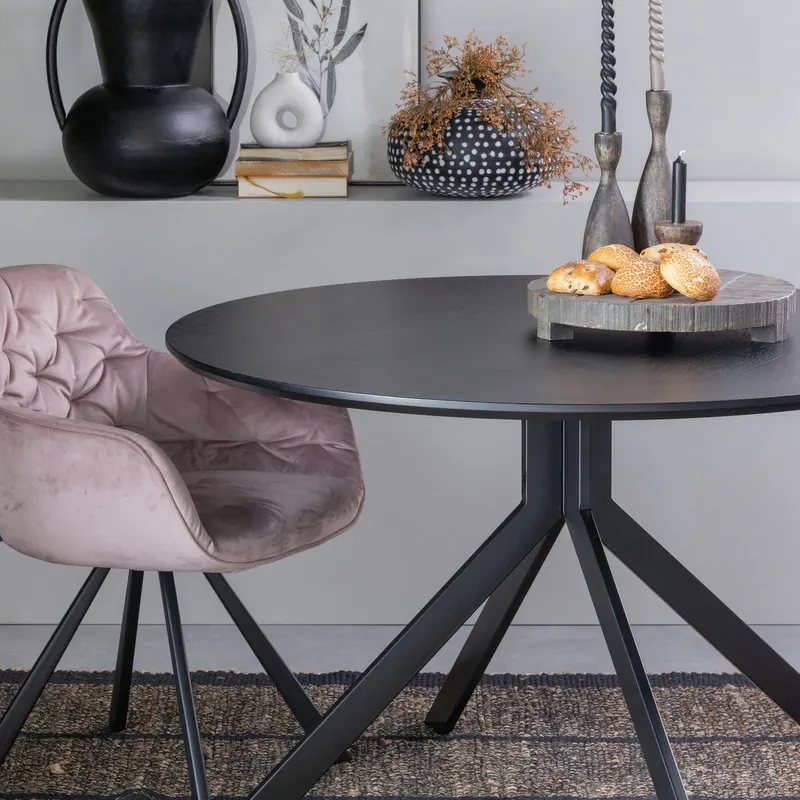 Bruno Esstisch rund Ø120 cm, Schwarz, im Wohnraum, Ansicht 1