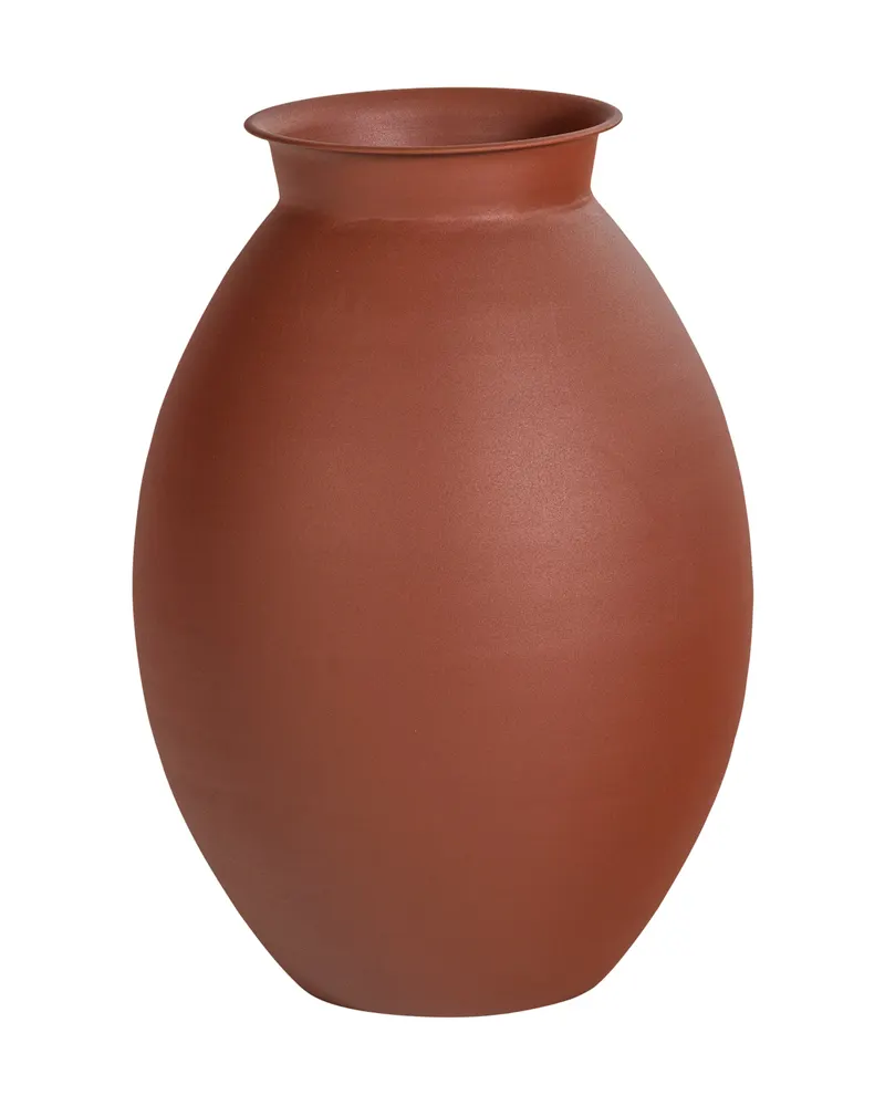 Caro XXL Metallvase mit bauchiger Form, Sand