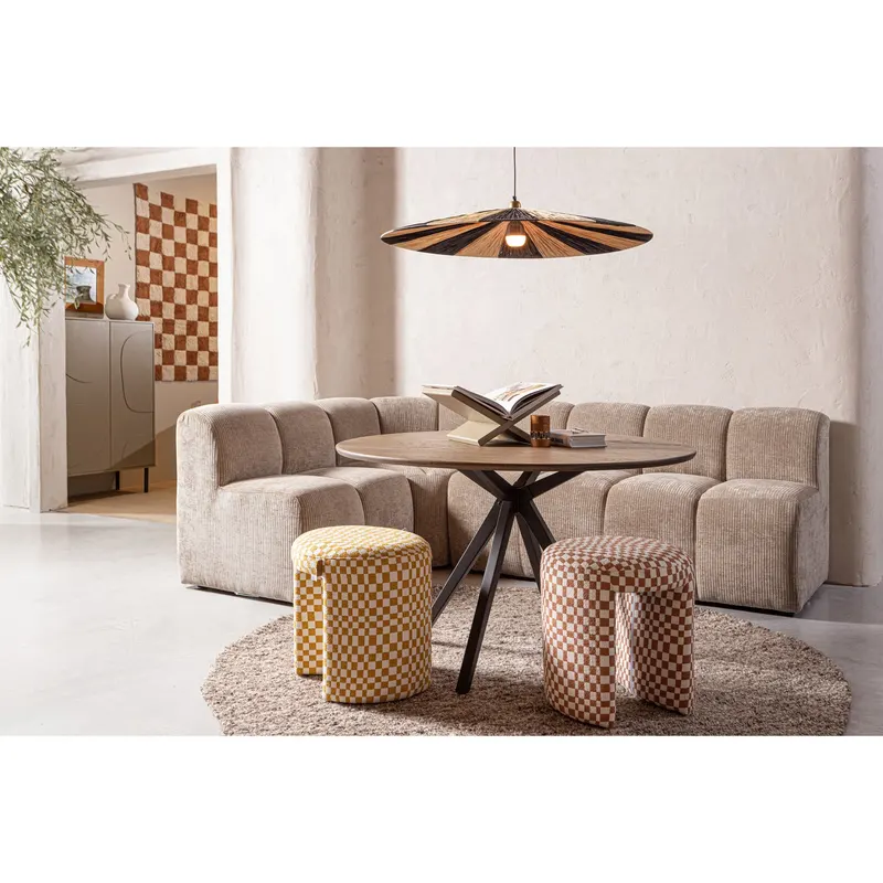 Charlie Hocker, Orange, Karomuster, im Wohnraum, Ansicht 1