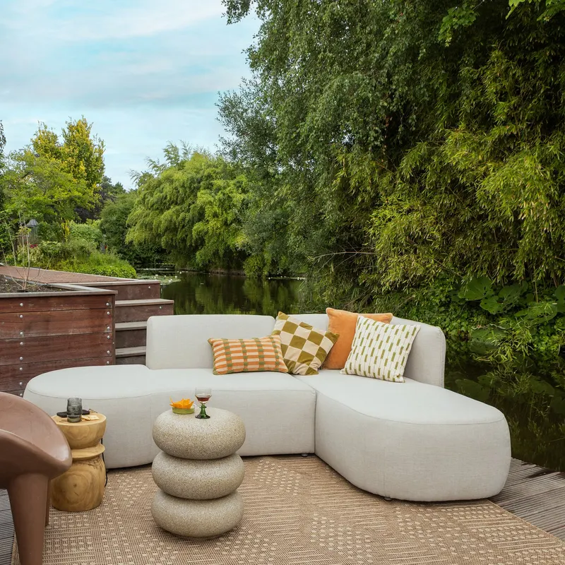 Chios Gartenlounge mit organischer Form, Natur, rechts, im Wohnraum, Ansicht 1