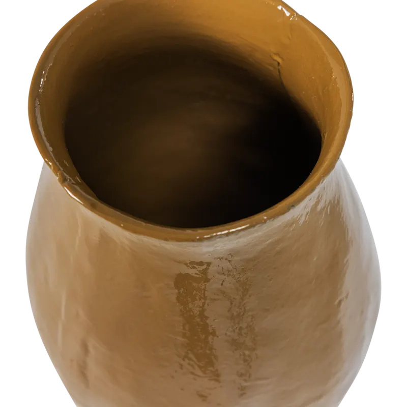 Cira Vase aus Metall, Honiggelb, Detail
