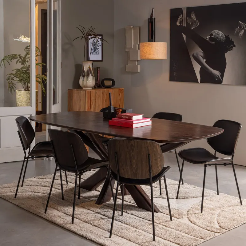Close In Esszimmerstuhl mit Armlehnen, Schwarz, im Wohnraum, Ansicht 2
