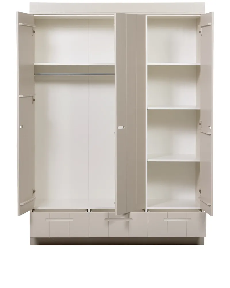 Connect Kleiderschrank mit Schubladen, 3-türig, Dust, Ansicht 3