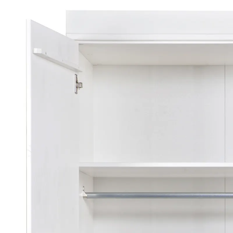 Connect Kleiderschrank mit Schubladen, 3-türig, Weiß, Detail, Ansicht 2