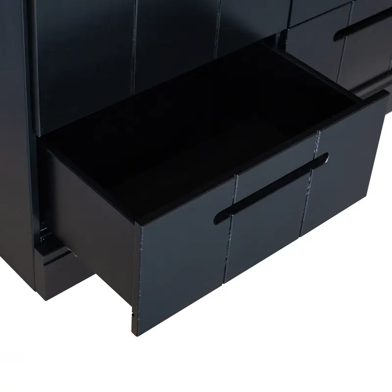 Connect Kleiderschrank mit Schubladen, 3-türig, Schwarz, Detail, Ansicht 2