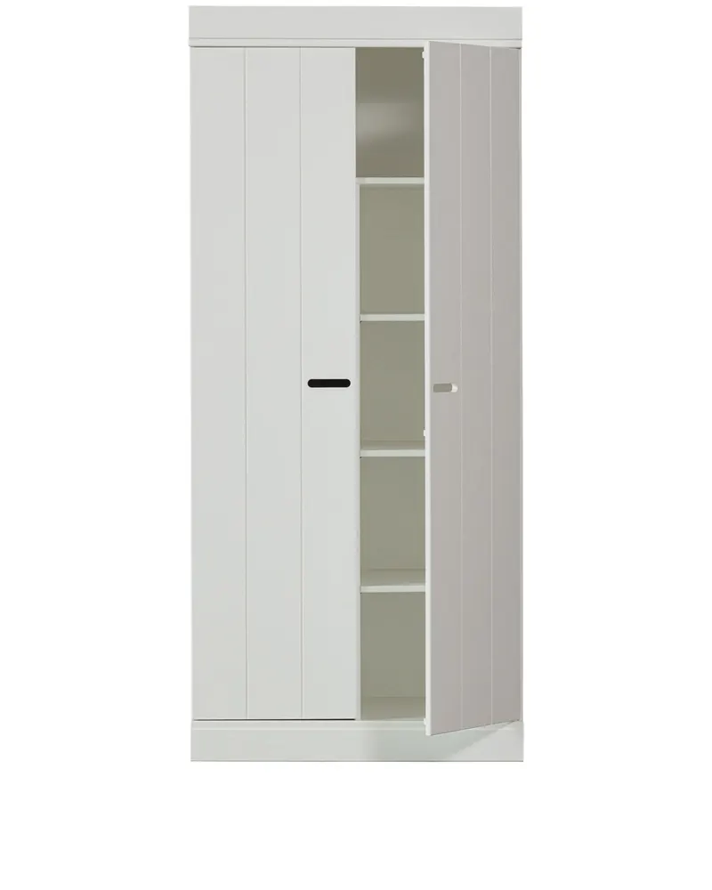 Connect Kleiderschrank, 175 cm hoch, Weiß, Ansicht 3