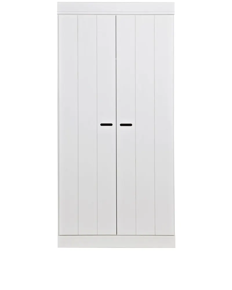 Connect Kleiderschrank mit Streifentüren, Weiß, Ansicht 2