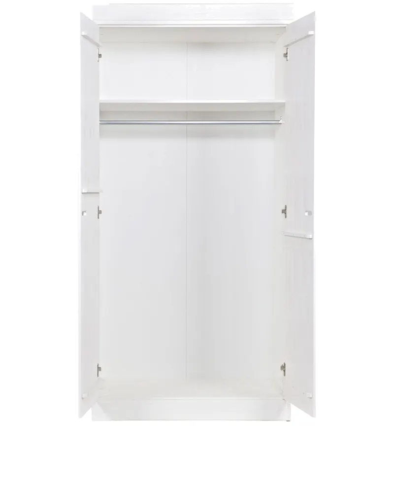 Connect Kleiderschrank mit Streifentüren, Weiß, Ansicht 3