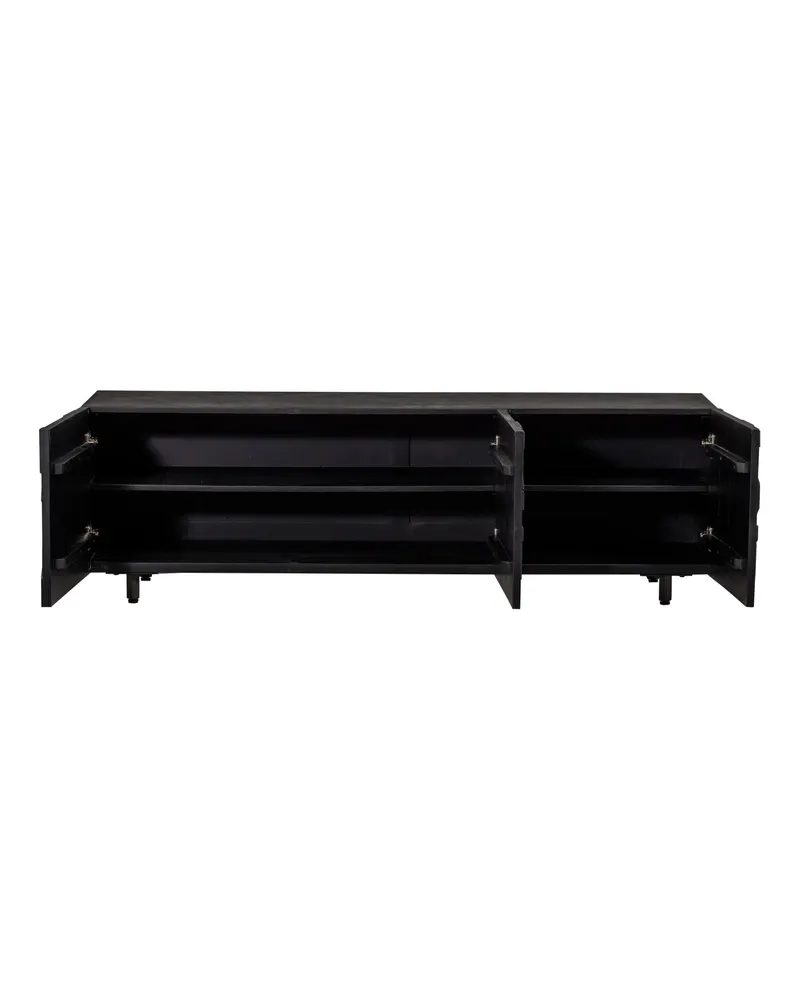 Counter Lowboard mit Schnitzfront, Schwarz, Ansicht 3