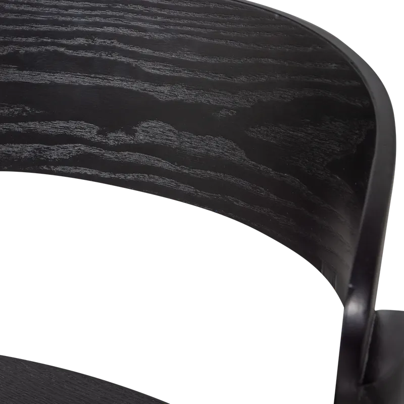 Cras Esszimmerstuhl aus Eschenfurnier Schwarz, Detail, Ansicht 1