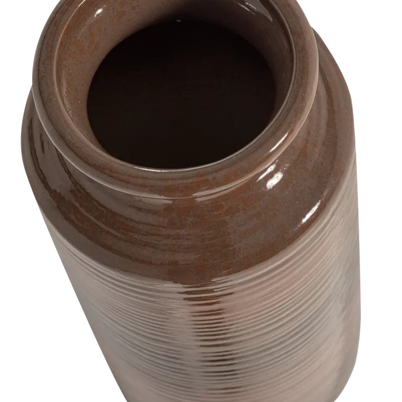 Decennia Vase aus Keramik, Braun/Rot, Detail