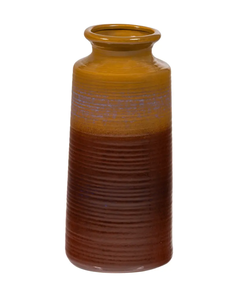 Decennia Vase aus Keramik, Gelb/Braun