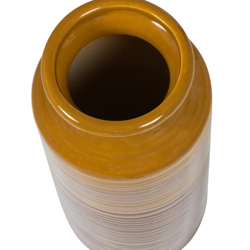 Decennia Vase aus Keramik, Gelb/Braun, Detail