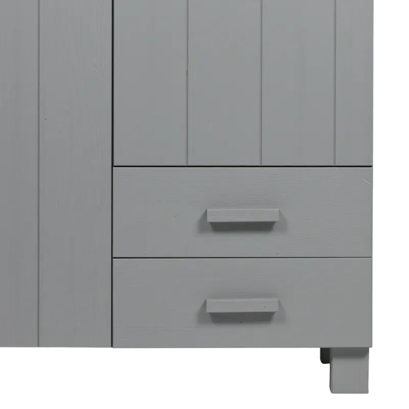Dennis Kleiderschrank mit unteren Schubladen, Betongrau, Detail, Ansicht 2