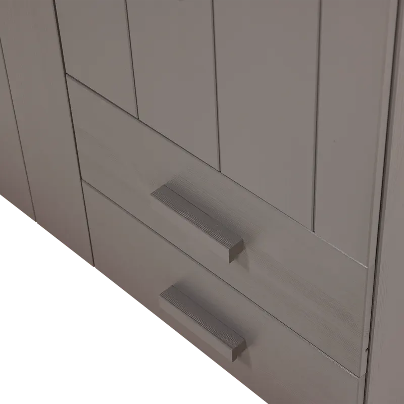 Dennis Kleiderschrank mit unteren Schubladen, Warmgrau, Detail, Ansicht 1