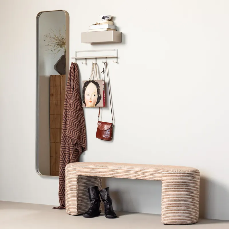 Doutzen Wandspiegel, Sand, im Wohnraum, Ansicht 1