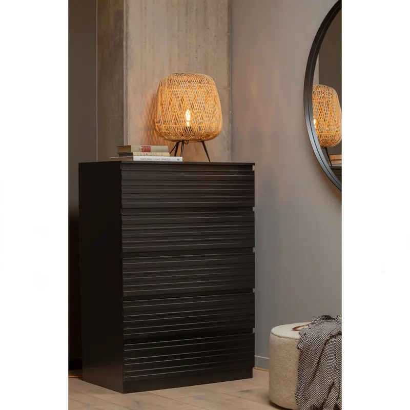 Doutzen Wandspiegel mit Metallrahmen, Schwarz, Ø 115 cm, im Wohnraum, Ansicht 2