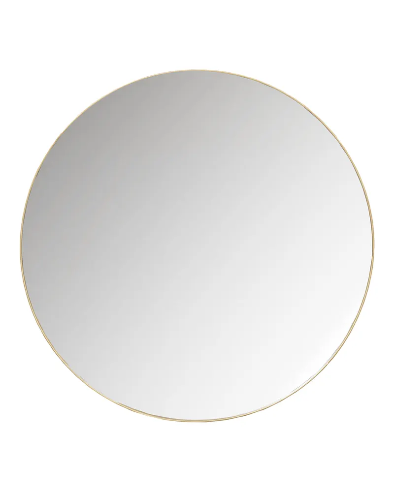 Doutzen runder Wandspiegel mit Metallrand, Gold, Ansicht 1