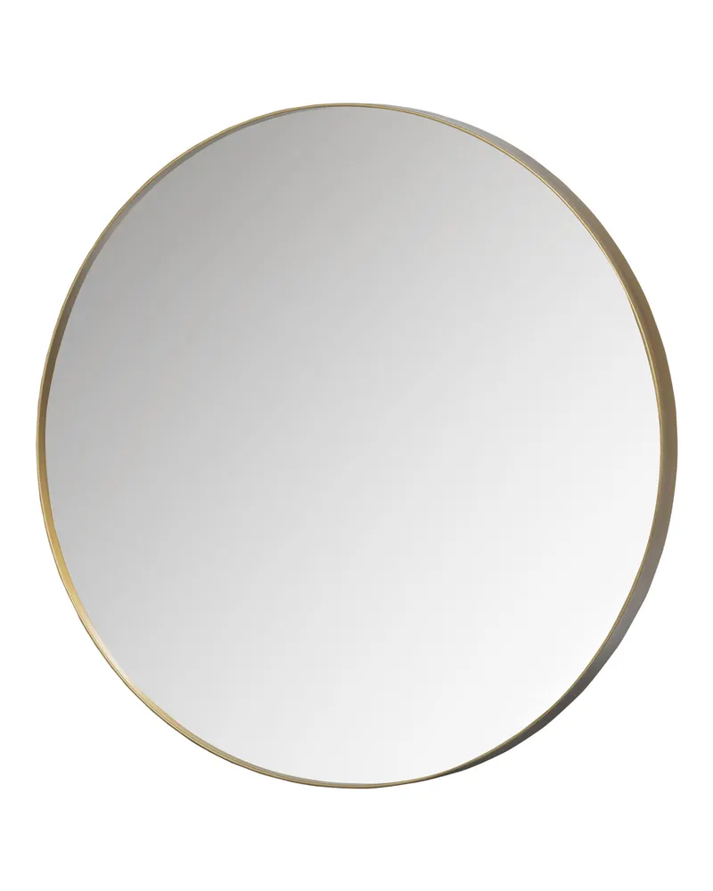 Doutzen runder Wandspiegel mit Metallrand, Gold, Ansicht 2
