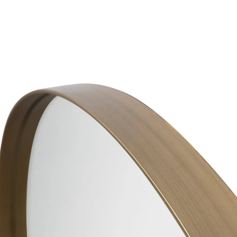 Doutzen runder Wandspiegel mit Metallrand, Gold, Detail, Ansicht 1