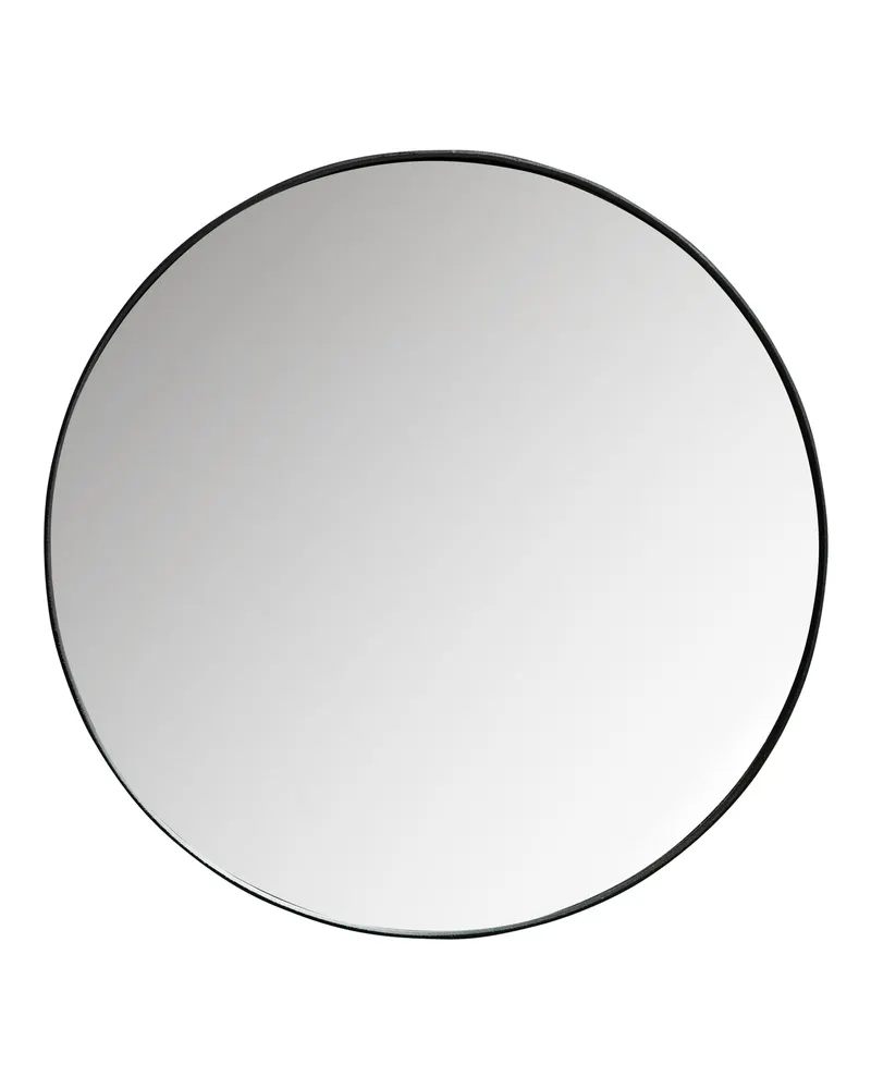 Doutzen runder Wandspiegel mit Metallrand, Schwarz