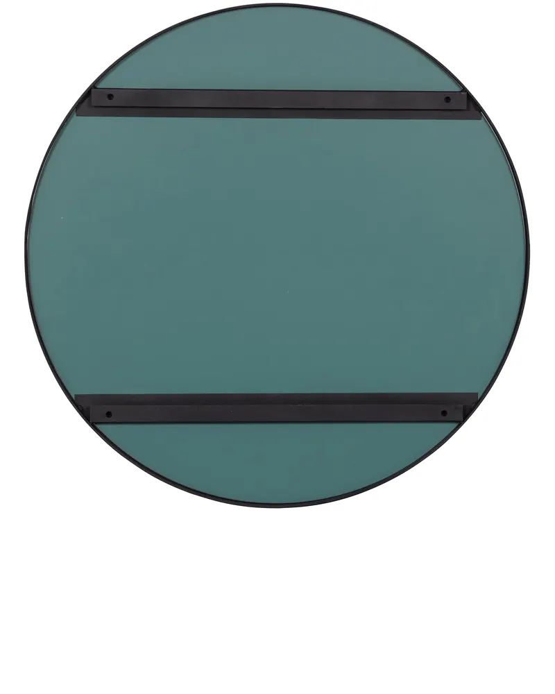 Doutzen runder Wandspiegel mit Metallrand, Schwarz, Ansicht 2