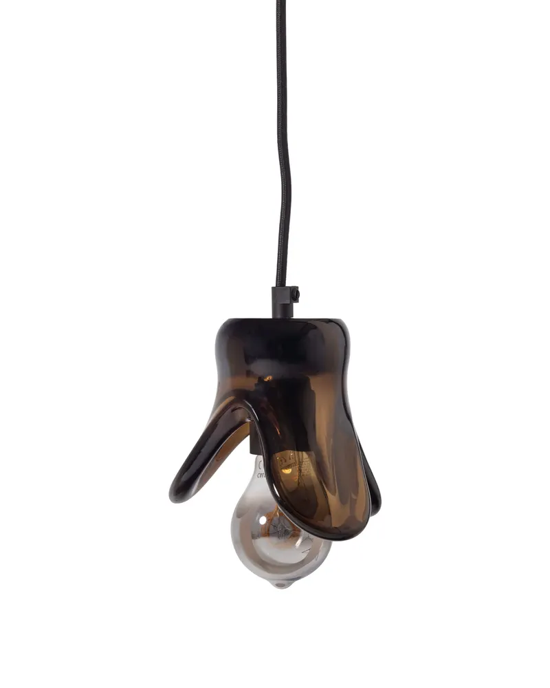 Elle Hängelampe aus Glas, Braun, Ansicht 1