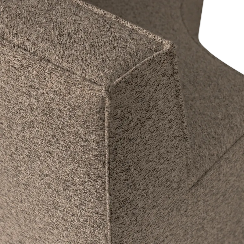 Europa gerundete Essbank als 4-Sitzer, Dunkelbraun melange, Webstoff, Detail, Ansicht 1