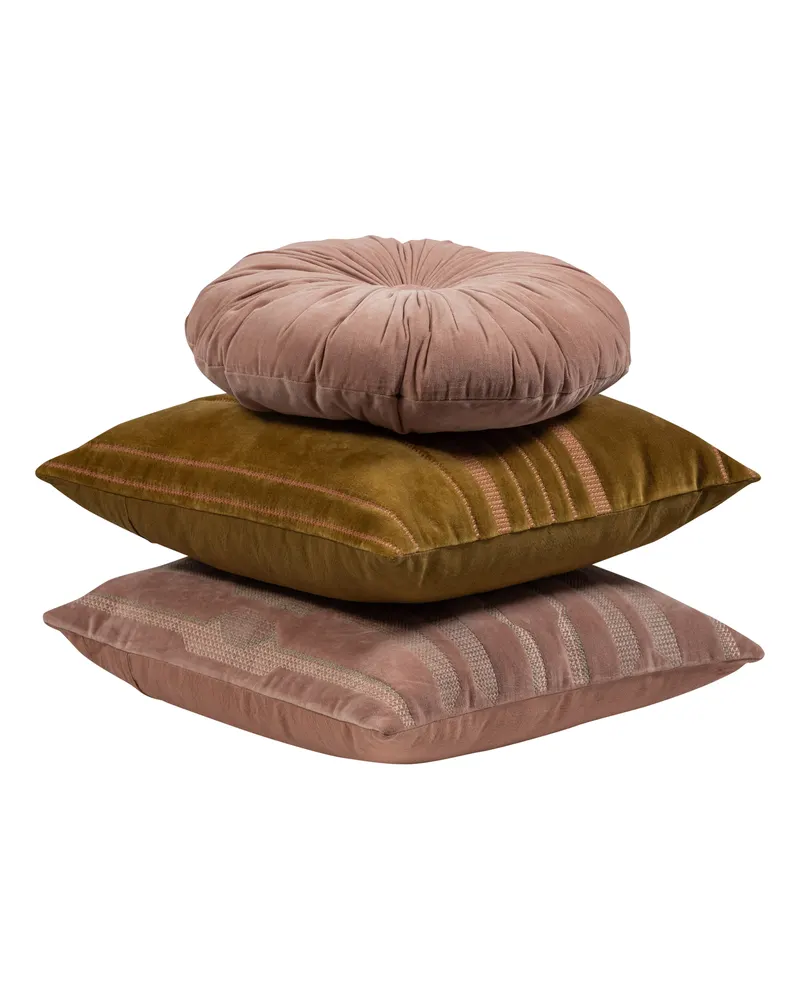 Feis Dekokissen 3er-Set aus Baumwolle, Rosa