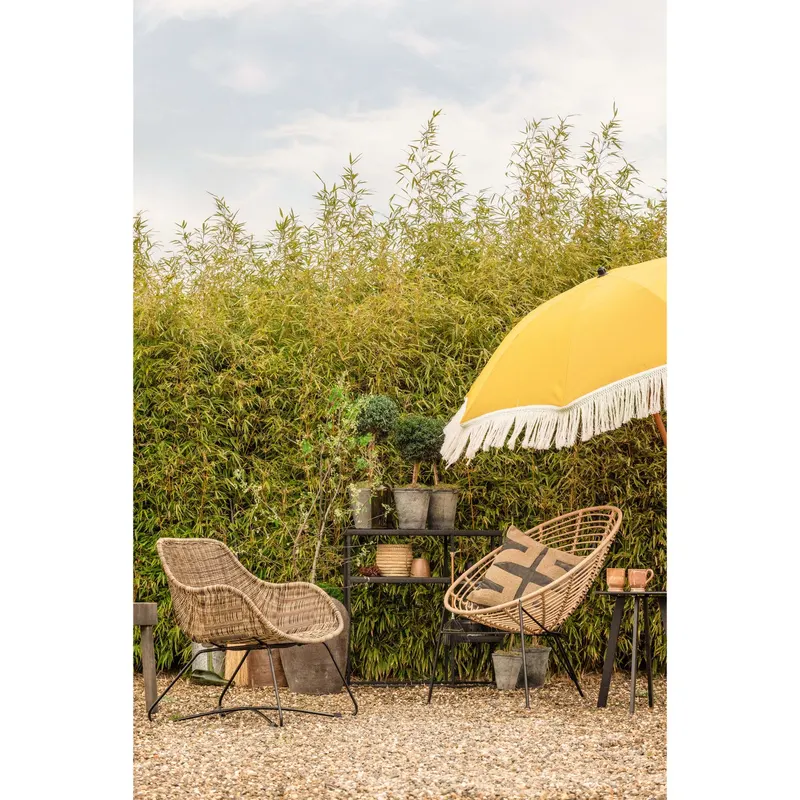 Fer Garten-Beistelltisch, Schwarz, Ø 40 cm, im Wohnraum, Ansicht 2