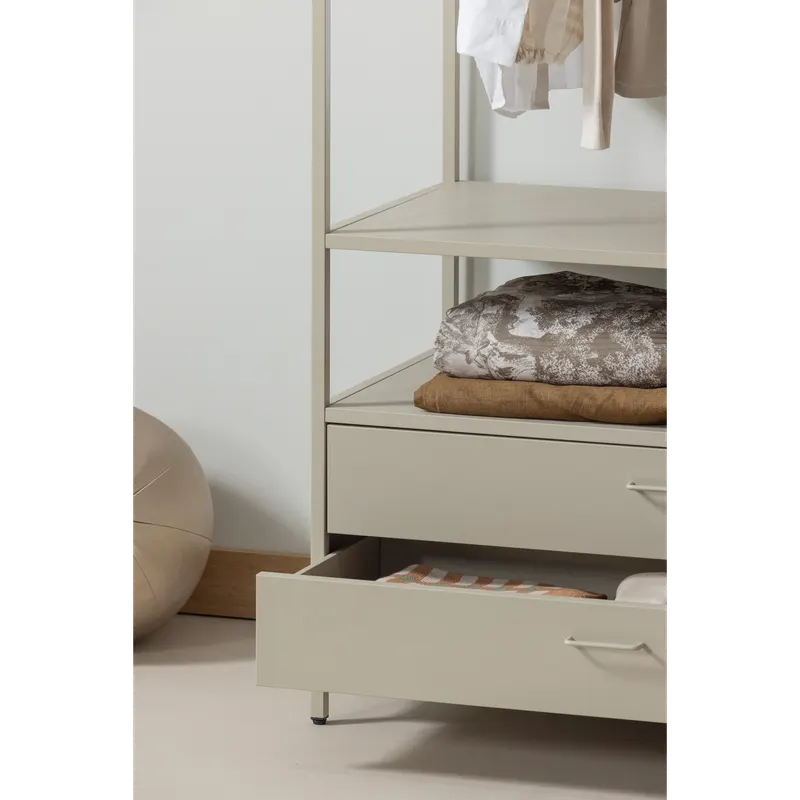 Ferris Kleiderschrank mit Schubladen, Sand, im Wohnraum, Ansicht 2