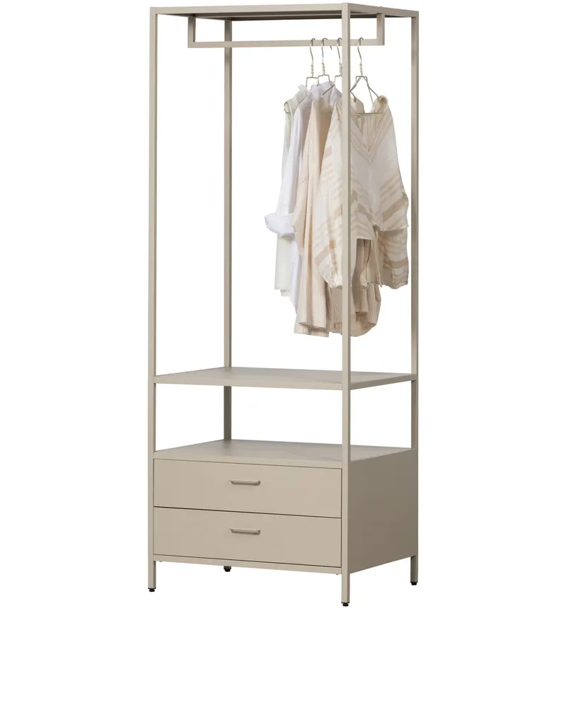Ferris Kleiderschrank mit offener Kleiderstange, Sand, Ansicht 1