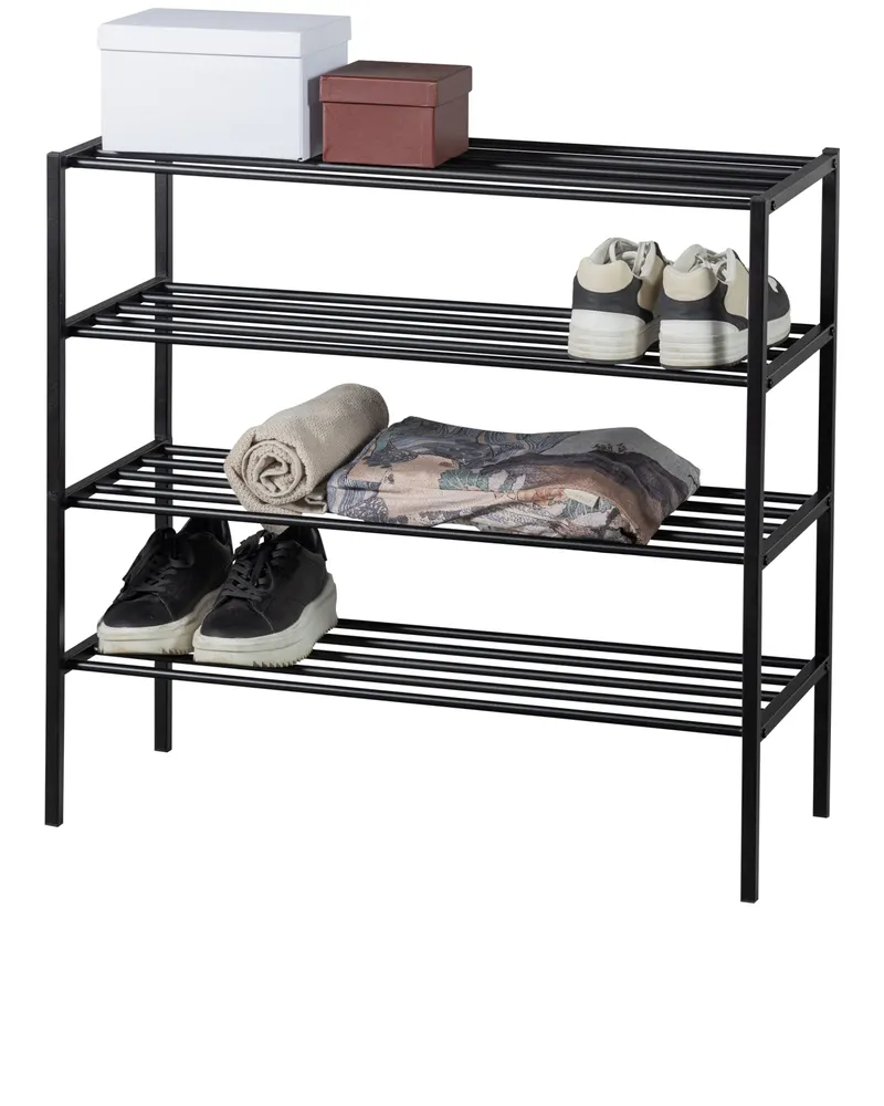 Ferro Schuhregal-Set aus zwei stapelbaren Regalen, Schwarz, Ansicht 3