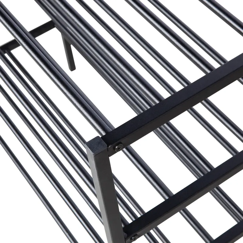 Ferro stapelbares Schuhregal aus Eisen, Schwarz, Detail