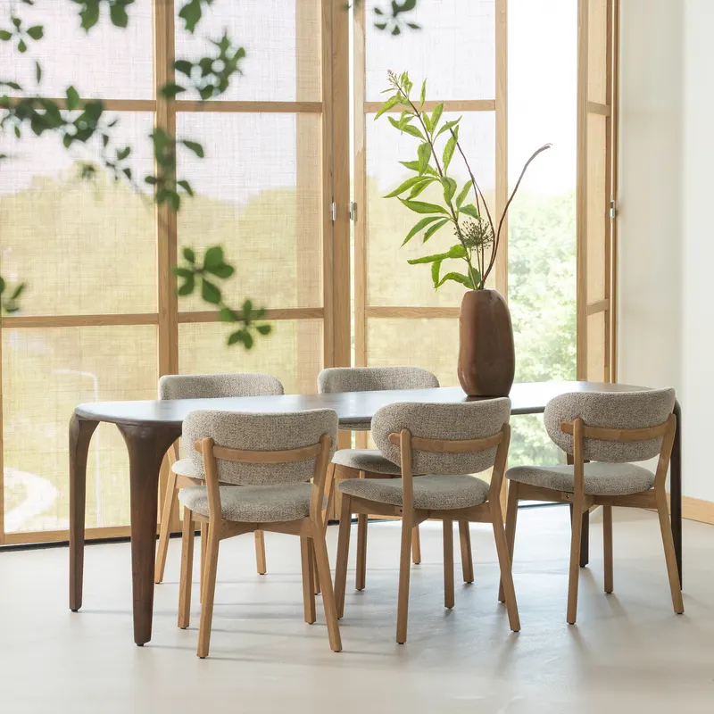 Fiore Esstisch, 230 × 95 cm, dunkelbraun, im Wohnraum, Ansicht 1