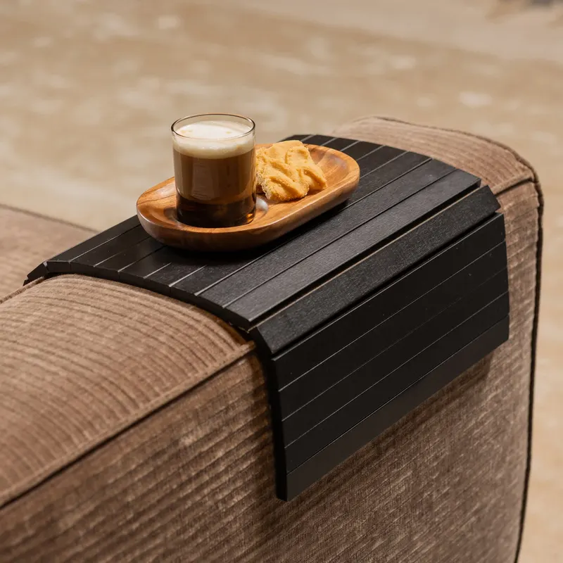 Flexibles Sofatablett XL aus Birke, Schwarz, im Wohnraum