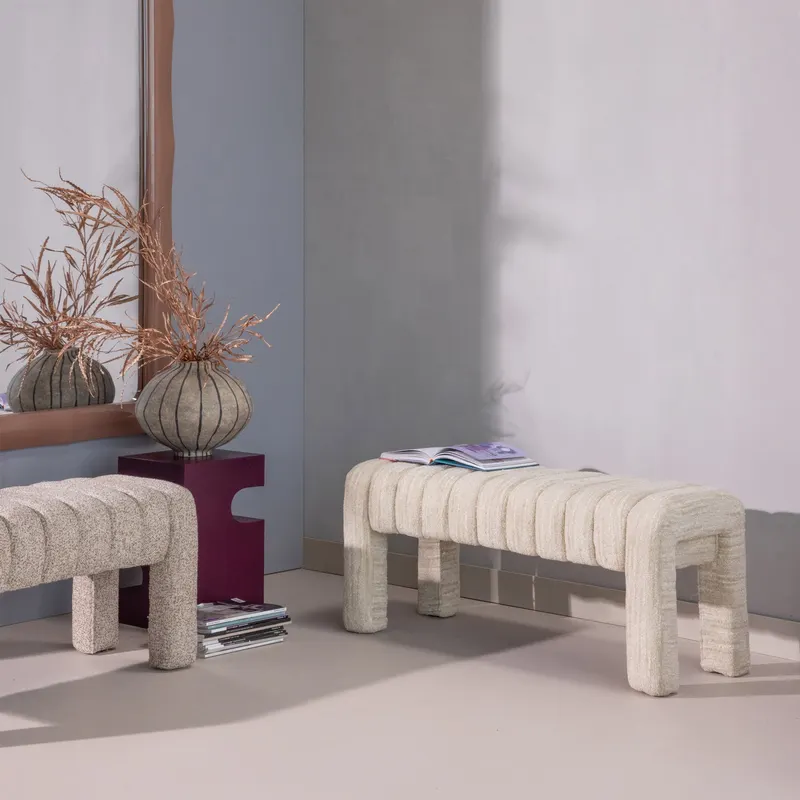 Frex Sitzbank Bouclé Natur, im Wohnraum, Ansicht 2